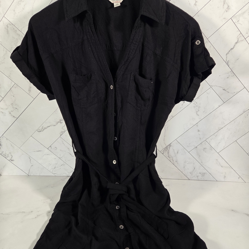 Elegant Black Button-Up Dress